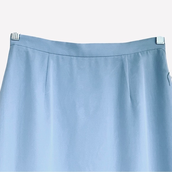 NEW Formal Skirt w/ Train Sheer Chiffon Dusty Blue Floor Length - Picture 4 of 12
